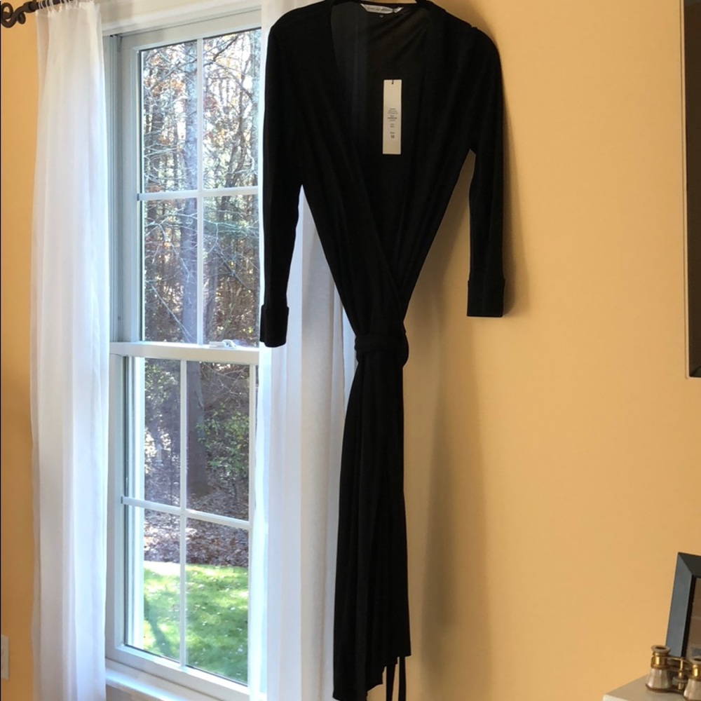 SOLD DVF NWT Julian black wrap dress